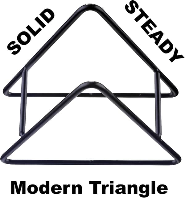 2PC Triangle Coaster Holder Black Iron Metal Holder Storage Caddy for Both Round and Square Coasters