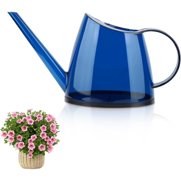 1,2L Vattenkanna, Inomhus Vattenkanna för Krukväxter, Växt Vattenkanna med Lång Pip Liten Inomhus Vattenkanna Transparent för Trädgård Blommor, 6,8× Blue