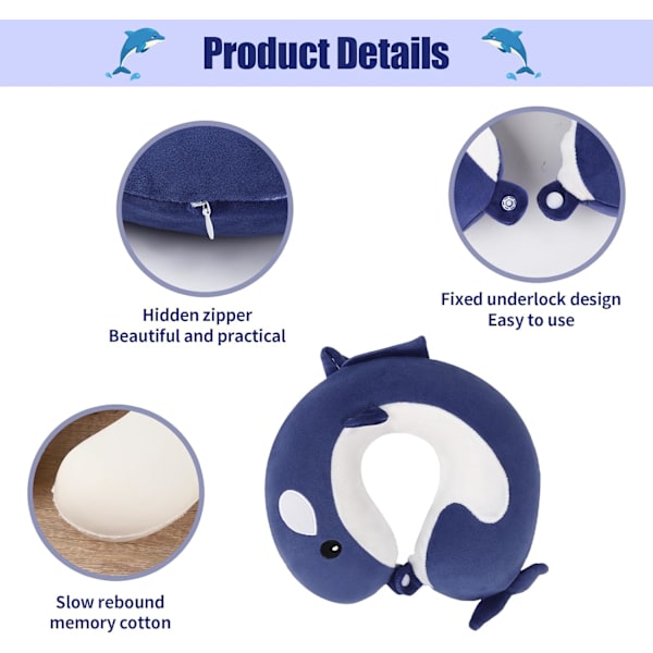 Pute Cartoon Dyre Nakkestøtte Pute 30 * 30cm Memory Foam Nakkepute U-formet Elastisk Barn Reisepute Bærbar U-formet Pude for E 30*30cm