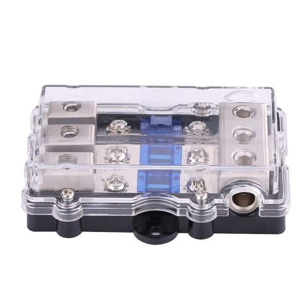 Universal Blade Fuse Holder Box, DC 12-24V Automotive Stereo Audio Power Fuse Block Kit Assortment for Auto Car Boat 1 in 3 Ways Out with 3 Blade F