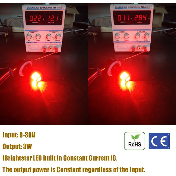 Nyeste 9-30V Super Bright Low Power Dual Brightness 3157 3156 3056 3057 LED-pærer med projektorerstatning til baglygter, Brilliant R Brilliant Red
