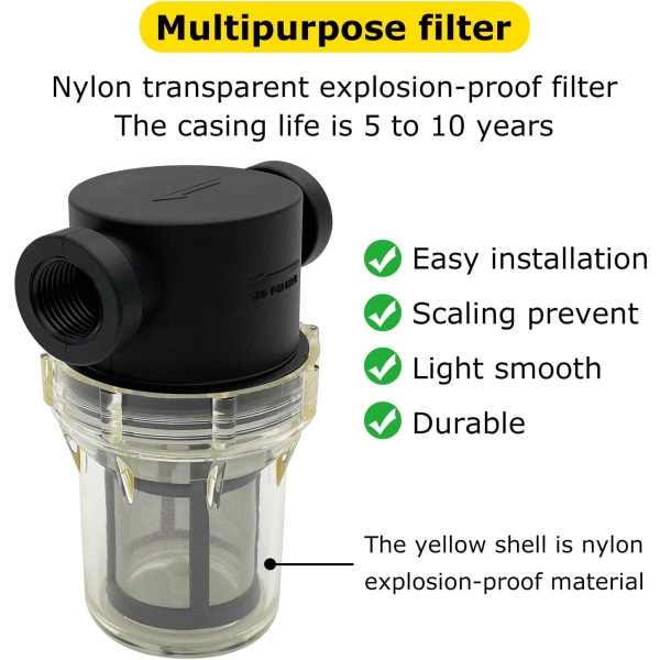 1/2\" hunn NPT in-line sil med 100 mesh rustfritt stål filter (1/2“ 100 mesh)