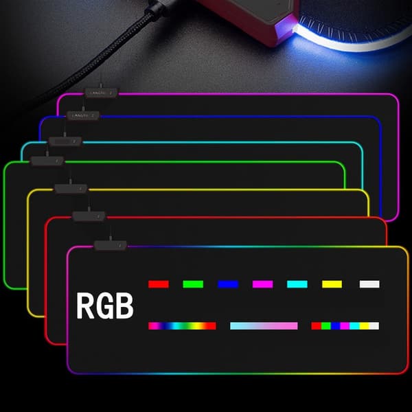 Gaming Mouse Pad with LED Lighting - 80x30cm - RGB Black