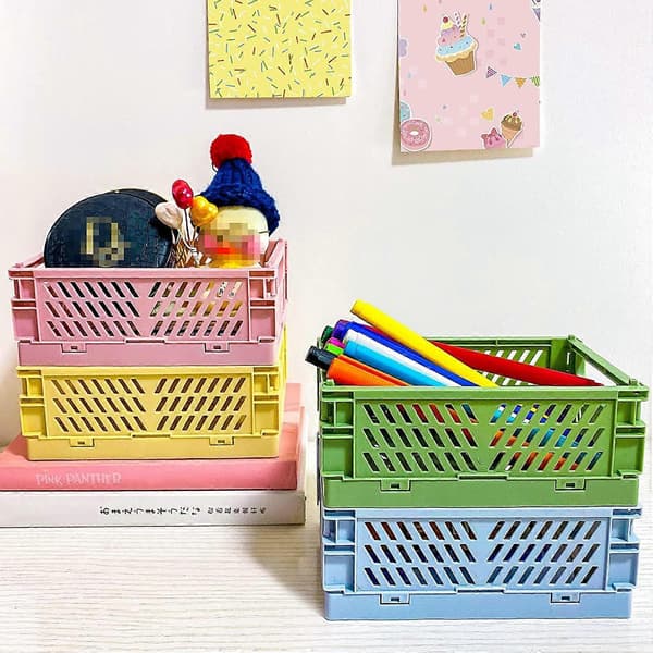 4 stk. Mini Foldbare Skrivebordskasser Opbevaringsboks