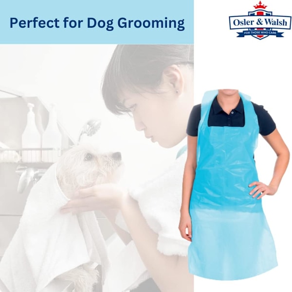 Osler & Walsh Premium engangsforklæder til kvinder og mænd (blå, 5x200 pakke), 700mm x 1170mm polyethylenforklæder til voksne, 16 mikron fladt pakket Blue 1000 Aprons