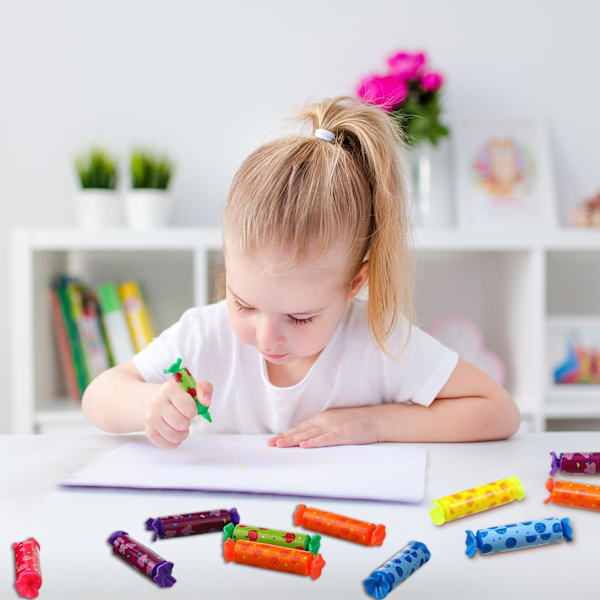12 Mini Candy Highlighterpennor, 6 Pastellfärgade Highlighter, Plastteckningspenna för Skolbarn, Planerare, Dagböcker, Anteckningar