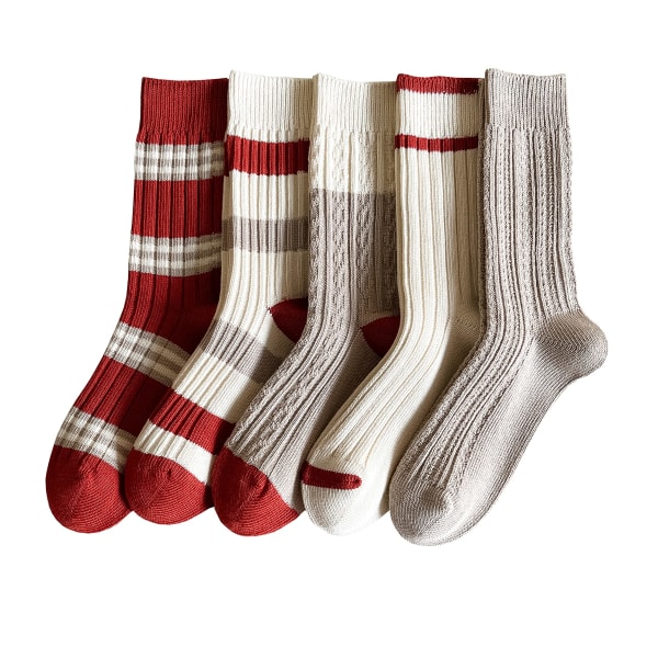 Høst- og vintersokker for kvinner, Myke vintagesokker for høst og vinter, C Letter-sokker