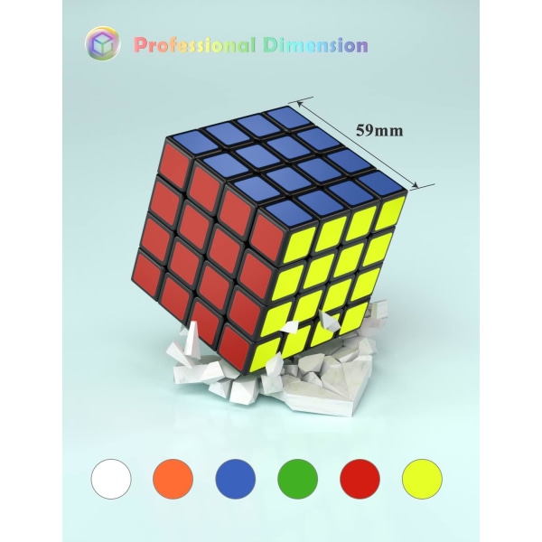 4x4 Speed Cube, 4x4x4 Snabb Kub Superhållbar Dekal med Levande Färger (4x4x4) 4x4x4 3x3x3