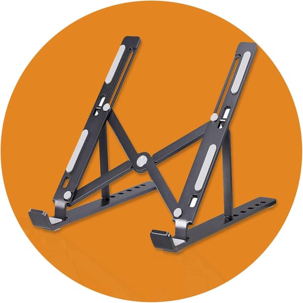 Adjustable Laptop Stand for Desk, 6-Angle Portable Laptop Stand, Ventilated Cooling Notebook Stand