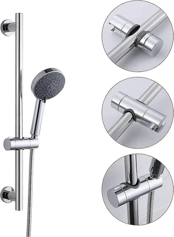 Utskiftbar håndholdt dusjhodeholder, krom ABS dusjhodeholder, 18-25MM 360 justerbar diameter (sølv)