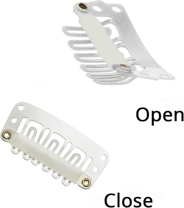 20 stykker Hårforlængerclips, Metal Snap Clips til Hårforlængelser og Vævninger, Parykclips Snap Clips U-formet Hårparykclips