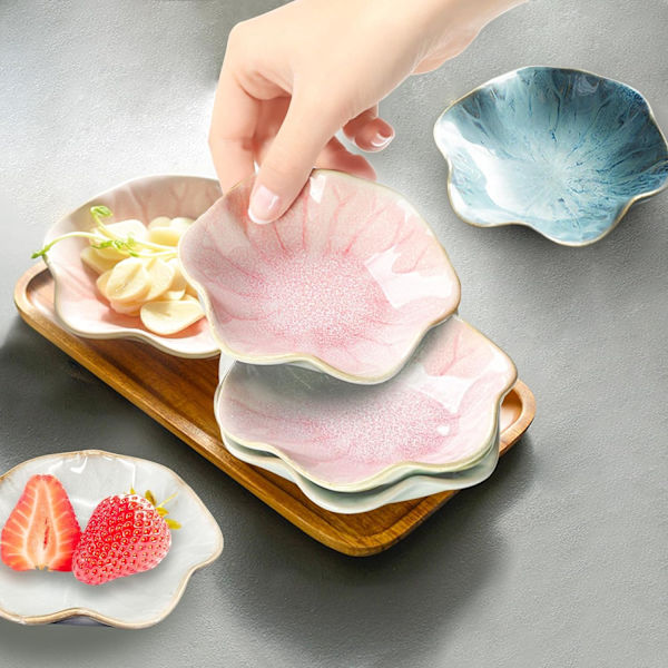 Keramisk Skedstöd, Tepåshållare, Blomformigt Skedställ Köket, Såsfat, Sushi Sojasås Dippa Skål, Kaffestation Dekoration Kaffeaccessoarer White