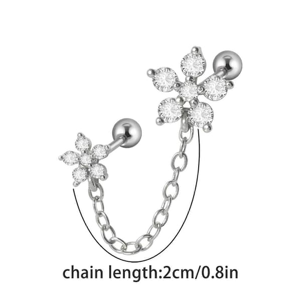 Ørepynt i rustfritt stål Tragus Helix Øreflipp Stud Blomst/Måne/Stjerne Kvinner Jenter Drop Øredobb Mote Øretilbehør T7