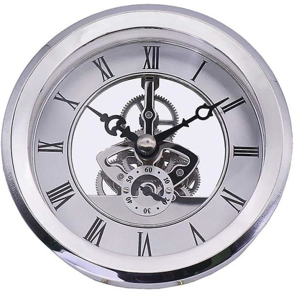 Sisäänrakennettu kello, 4-1/16 tuumaa (103 MM) läpinäkyvät luurankokellon sisäosat roomalaisilla numeroilla Kvartsiliike Kvartsikello Tee itse -kellon tarvikkeet