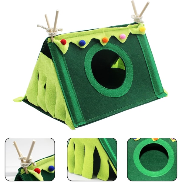 Hamster Tält, Marsvin Gömställe, Liten Djur Gömställe Bo, Hus Husdjur Spelar Sovande Vila Varm Bo, Mysig Ventilation Triangulär green