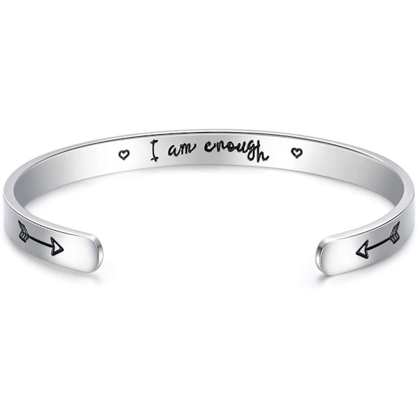 Vänskapsarmband för kvinnor - Inspirerande vänskapspresenter till bästa vän, motiverande manschettarmband för systrar, mamma, lärare, presenter 1I am enough