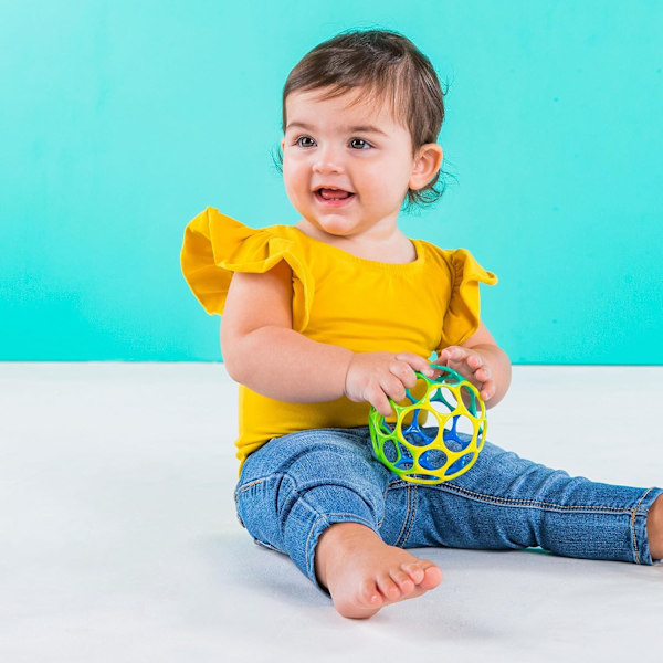 Oball Easy Grasp Shaker Rattle BPA-fri leksak för spädbarn Blue, Green, Yellow