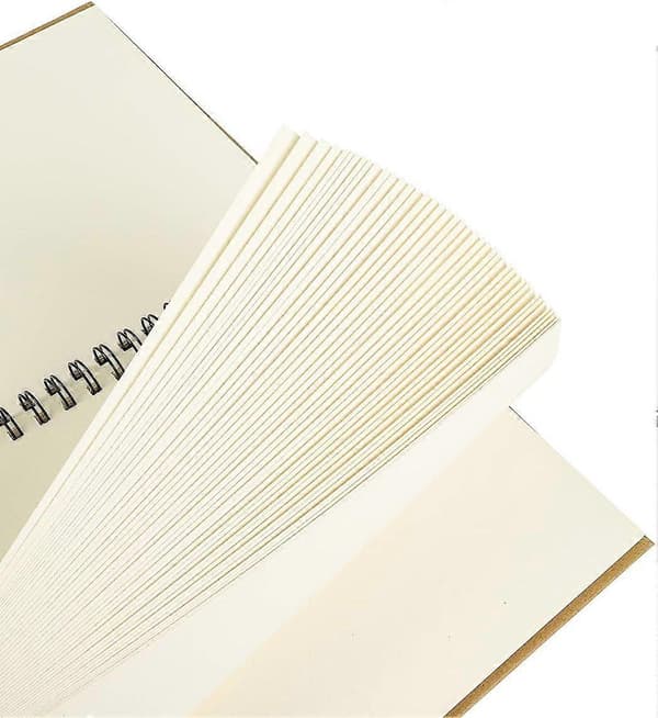Blød Spiral Skitsebog, Blank Notesbog Journal, Memo Notesblokke Dagbogsplanlægger, 120 Sider/60 Ark 160gsm (A4)