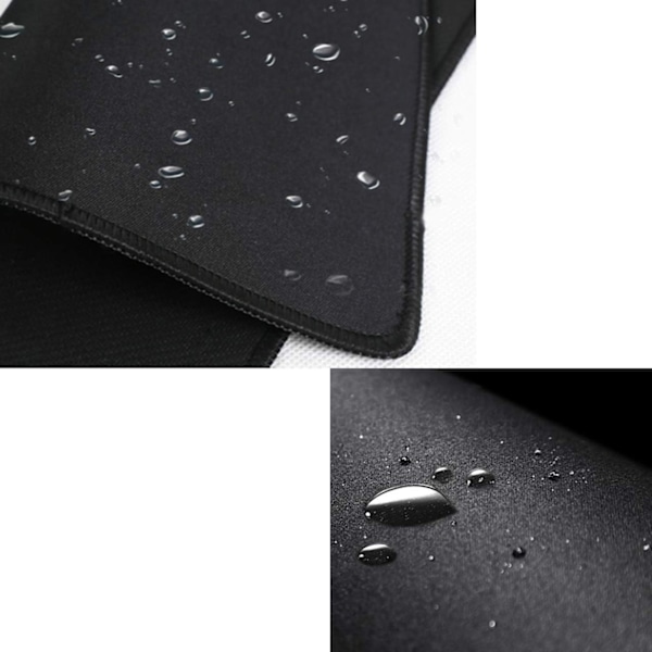 Musmatta 2-pack med sydd kant, halkfri gummibas, premium-texturerad och vattentät musmatta för datorer, bärbar dator, kontor och hem, 10,2x8,3 tum Black 2 Pack