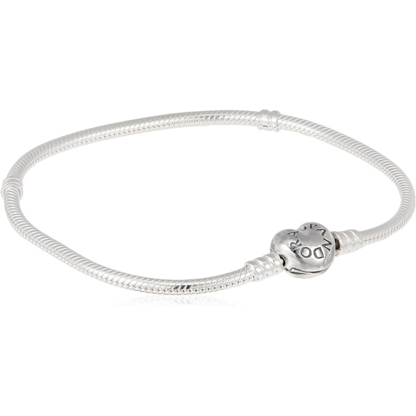 Moments Sterling Sølv Hjertelås Slankekæde Armbånd til Charms 23