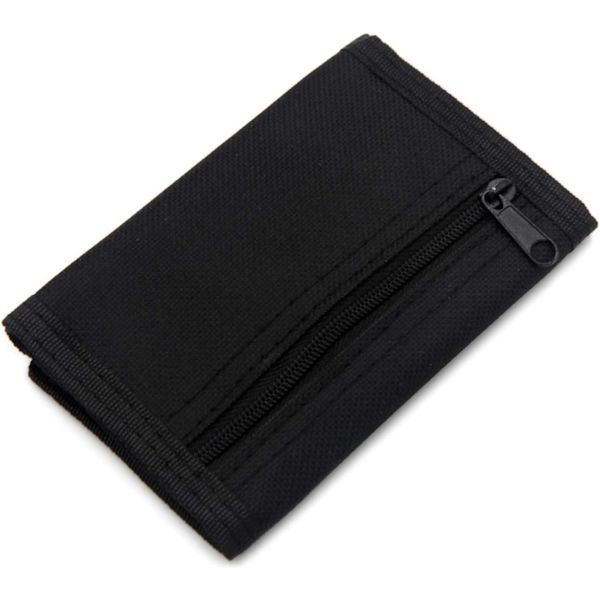 RFID Slim Camouflage Plånbok/Trifold Canvas Utomhus Sport Plånbok för Pojkar & Barn (Svart) Black