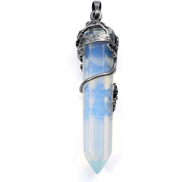 Vintage Krystaller Halskjede Blomster Innpakket Kvarts Edelsten Reiki Healing Krystall Anheng Halskjede Smykker Synthetic Opalite