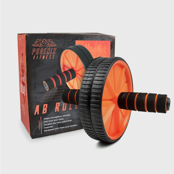 Ab-rulle - Magehjul for mage- og kjernetrening for menn og kvinner hjemme og treningsstudio - svart, rosa eller oransje