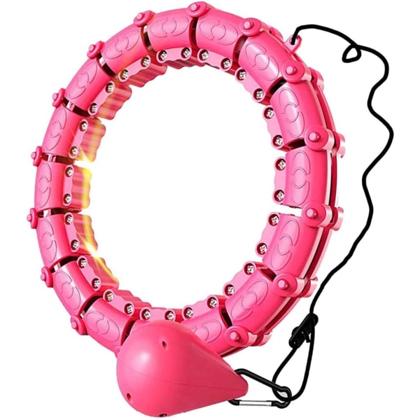 mart Hula rengasvanteet, painotettu Hula-vanne, jossa automaattinen pyöriminen liukukytkimellä, irrotettavat solmut, koko säädettävä Smart Hoola -vanne, jossa 360 automaattinen rotaatio Pink 27 Knots