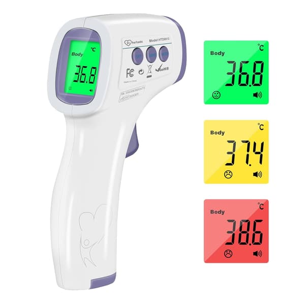 Panntermometer för Vuxna, Infraröd Termometer för Barn, Kontaktlös Digital Termometer, LCD-Skärm, Minnesfunktion