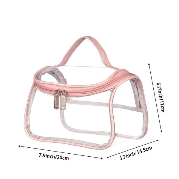 Kraftig transparent sminkväska, vattentät transparent necessär (rosa)