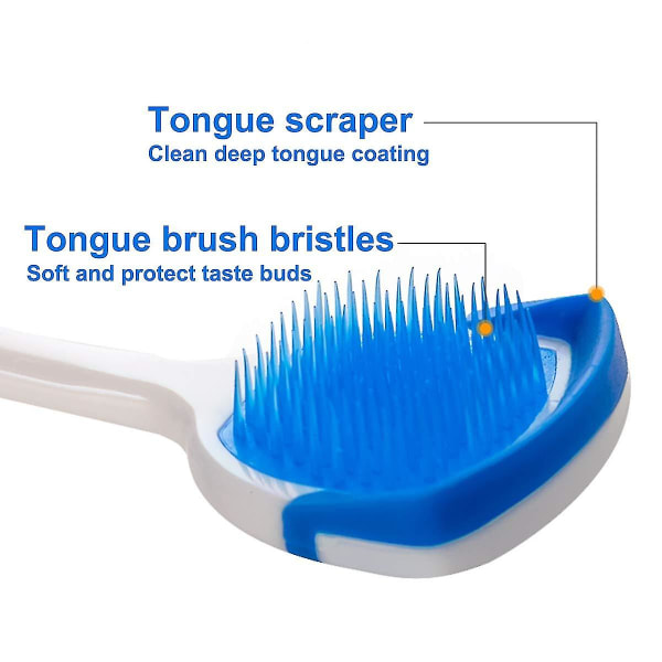 2 Pack  Tongue Brush, Tongue Scraper, Tongue Cleaner Helps Fight Bad