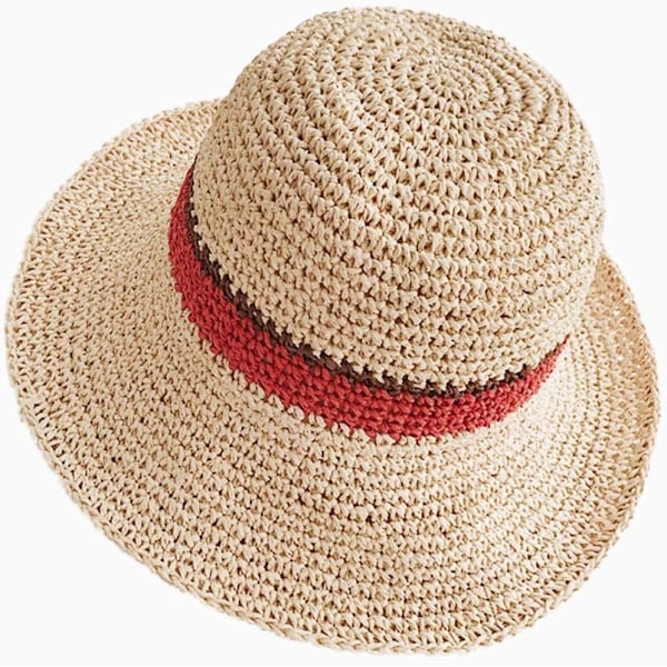 Solhatt Floppy Halmhatt Bred Brätte Fällbar UV-skydd Hink Sommar Strandhatt för Flickor Kvinnor Beige One Size