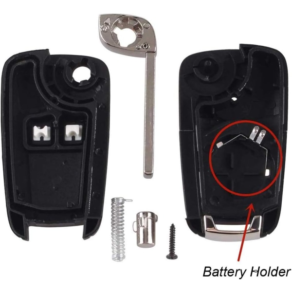 2 knappers bilnøkkel fjernkontroll erstatninger kompatibel for Opel Vauxhall Buick Astra Insignia Vectra Chevrolet Cruze Aveo Spark Captiva Black