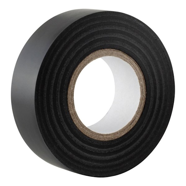 Sort eltape, 19 mm x 20 m, stærk selvklæbende PVC-isoleringstape til isolering, reparation og beskyttelse af elektriske ledninger, 3 ruller