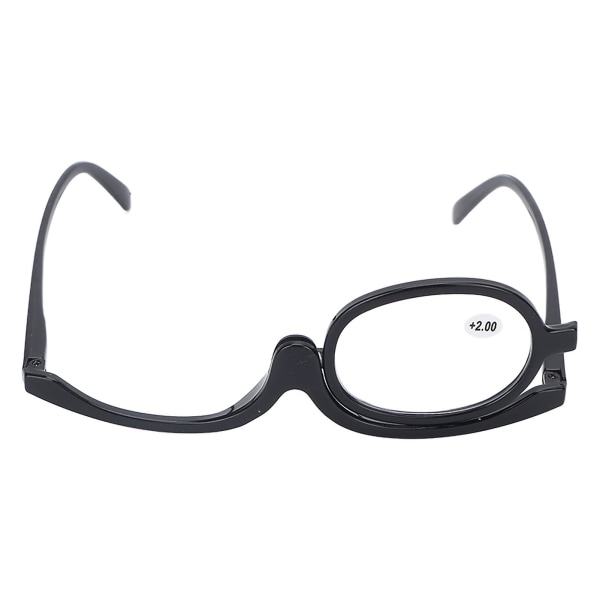Forstørrelsesglass Makeup Briller Eye Flip Down Lens Fasjonable Makeup Enkelsidige briller Svart