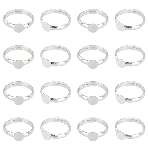 40 stk. Justerbare Blank Ringe, Sølv Ringe Base Pad Messing Finger Ring Indstillinger Komponenter til Smykker Ring Cabochon Fremstilling Valentins Bryllupsgave