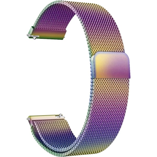 Metallisk magnetiskt klockarmband i mesh, vävt, med snabbkoppling, justerbart, ersättningsband i rostfritt stål för kvinnor och män, 14 mm, 16 mm, 18 mm, 20 mm, 22 mm, 24 mm Multicoloured 22