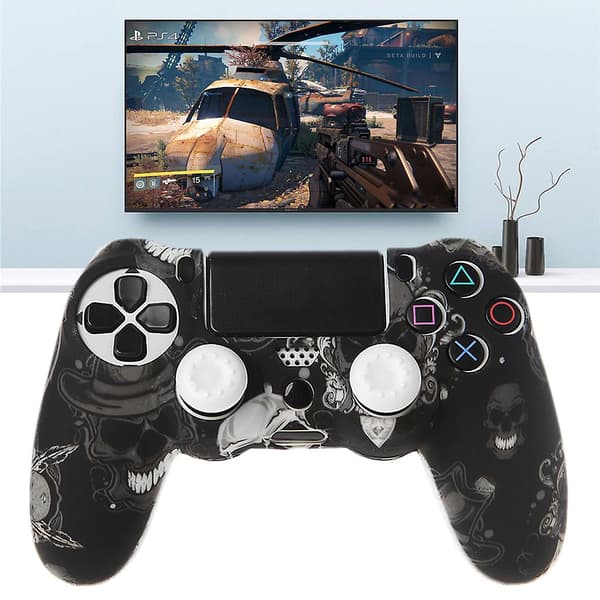 Gamepad Controller Silikone Sleeve Beskyttelses Cover + 2 Grip Hætter Til