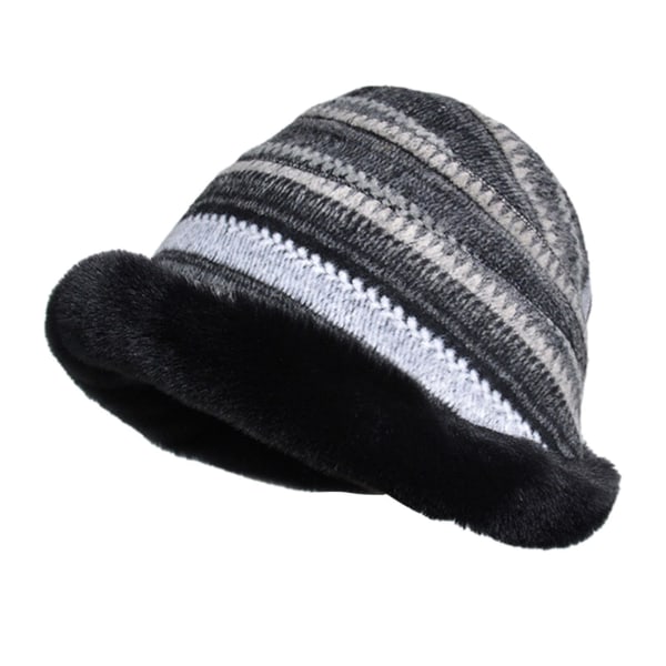 Fluffy Bucket Hat Tyk Blød Fashion Fisher Hat Fashion Bucket Hat Varm vinter Fisherman Beanie Udendørs Vinter Hat til piger Kvinder(C)