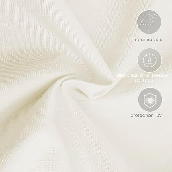 Rectangular Sun Shade Sail - Cream - 3x3 m - UV Resistant - Includes Mounting Kit - Rectangular Waterproof PES