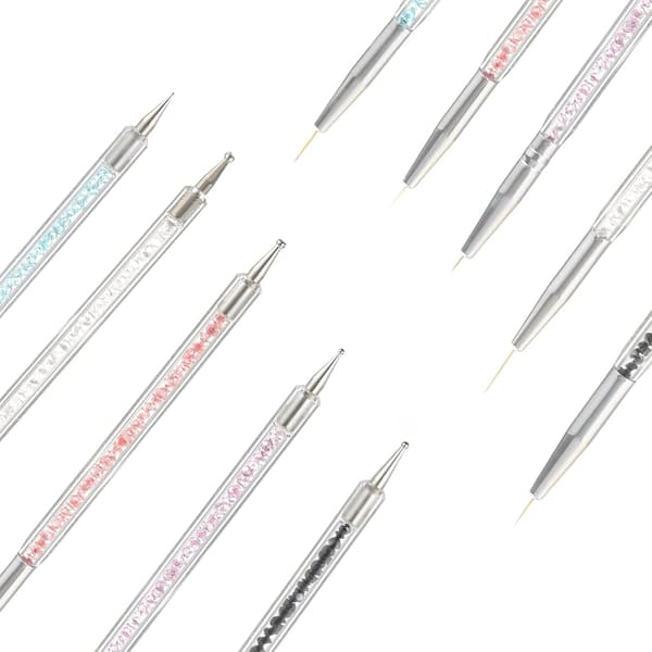 Double-sided Dotting Tools - 5 pcs Nail Art Liner Brushes for Manicure Drilling Drawing