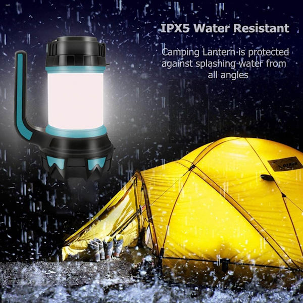 Uppladdningsbar campinglampa, campinglykta med 1000 lumen, multifunktionell LED-campinglampa med 6 lägen vattentät utomhusstrålkastare Torch Lanterns Torch Lanterns