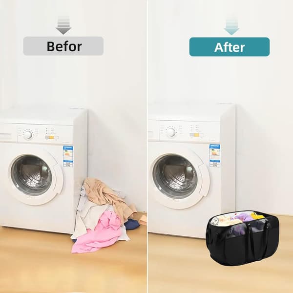 Mesh Laundry Bag, Foldable Laundry Hamper, for Laundry Room, Bathroom or Travel