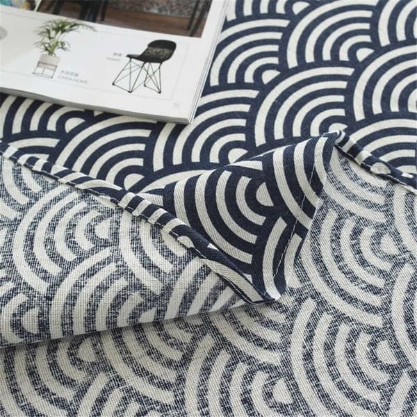 Rund bordsduk 120 cm bomull och linne twill bordsduk S