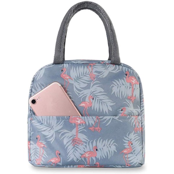 Lunsjpose, isolert lunsjpose kjølepose bærbar Flamingo termisk lunsjpose arrangør totepose for kvinner voksne barn arbeid skole piknik Flamingo