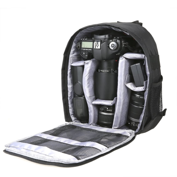 Kameraryggsäck, DSLR digitalkameraväska, Liten fotoryggsäck, Vattentät kameraryggsäck, Lättvikt, Multifunktionell, 33 x 26,5 x 12,5 cm