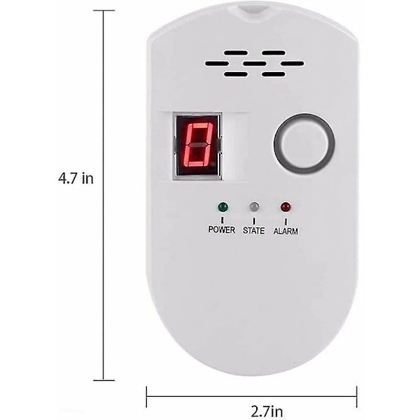 Naturgasdetektor, Hjemmegasalarm, Naturgaslækagealarm, Gaslækagedetektor