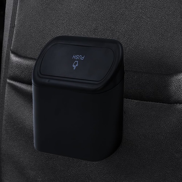Auton roskakori - Roskakori kannella ja 4 rullalla roskapussin vuoria Mini auton lisävarusteet Roskakori Kannettava paina-design Auton roskakori, Pieni roskakori