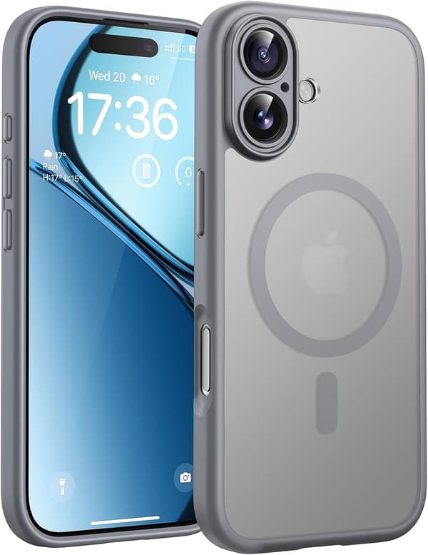 Magnetisk deksel til iPhone 17 6,3-tommer, kompatibel med MagSafe (grå)