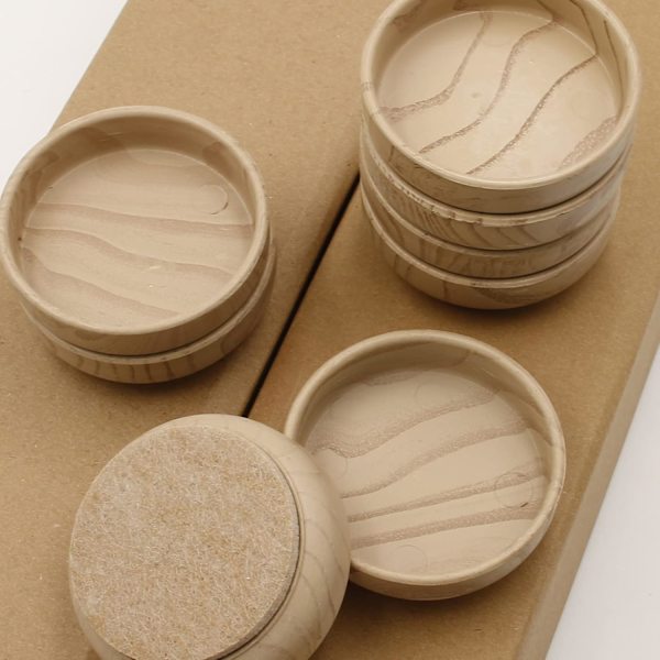 loor Cups 60mm/ 2.4 tum Runda Möbelfilt Hjul Halkskydd Golvskydd för Stolsben Möbler Beige 8Pack60mm